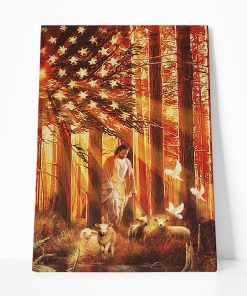 Gearhumans 3D Jesus Walking With The Lamb Custom Canvas GW14041 Canvas 1 Piece Non Frame M