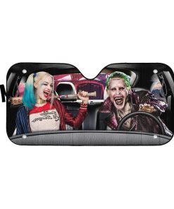 gearhumans 3D Joker & Harley Quinn Custom Car Auto Sunshade GV19077 Auto Sunshade 57''x27.5'' 