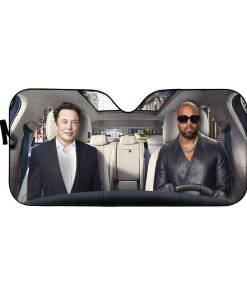 gearhumans 3D Kanye And Musk Custom Car Auto Sunshade GL14073 Auto Sunshade 57''x27.5'' 