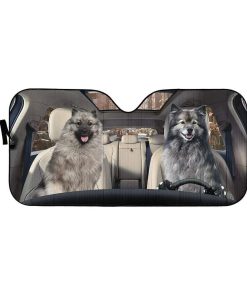 gearhumans 3D Keeshond Dog Custom Car Auto Sunshade GW10073 Auto Sunshade 57''x27.5'' 