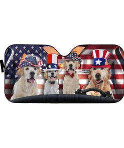 gearhumans 3D Labrador Retriever And Golden Retriever Mix Custom Car Auto Sunshade GL29053 Auto Sunshade 57''x27.5'' 