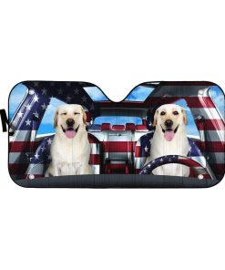 gearhumans 3D Labrador Retriever Driver Custom Car Auto Sunshade GL15066 Auto Sunshade 57''x27.5'' 