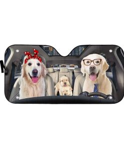 gearhumans 3D Labrador Retriever Family Custom Car Auto Sunshade GL29074 Auto Sunshade 57''x27.5'' 