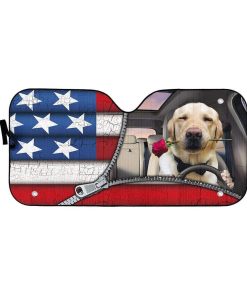 gearhumans 3D Labrador Retriever Flag Custom Car Auto Sunshade GL10076 Auto Sunshade 57''x27.5'' 