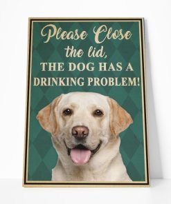 Gearhumans 3D Labrador Retriever Please Close The Lid Custom Canvas GW05054 Canvas 1 Piece Non Frame M