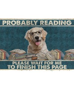 Gearhumans 3D Labrador Retriever Probably Reading Please Wait Custom Doormat GW2805217 Doormat Doormat S(15,8inchx23,6inch) 