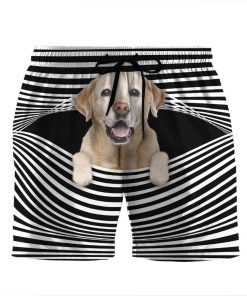Gearhumans 3D Labrador Retriever Stripes Custom Beach Shorts Swim Trunks GV31074 Men Shorts Men Shorts S