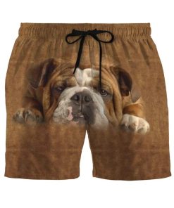 Gearhumans 3D Lazy Bulldog Custom Summer Beach Shorts Swim Trunks GV16066 Men Shorts Men Shorts S 