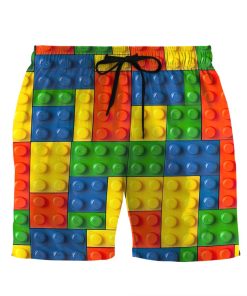 Gearhumans 3D Lego Fabric Custom Beach Shorts Swim Trucks GO10052121 Men Shorts Men Shorts S 