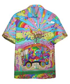 Gearhumans 3D Lets Riding On Magic Hippie Bus Custom Short Sleeve Shirt GS2506217 Hawai Shirt Hawai Shirt S 