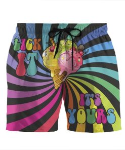 Gearhumans 3D Lick it and its yours Ice cream Beach Shorts Swim Trunks GV06071 Men Shorts Men Shorts S