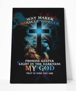 Gearhumans 3D Lion Cross Light Colorful Canvas GS090417 Canvas 1 Piece Non Frame M