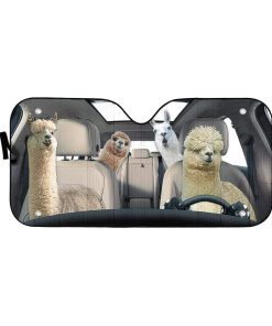 gearhumans 3D Llama and Alpaca Custom Car Auto Sunshade GS08076 Auto Sunshade 57''x27.5'' 