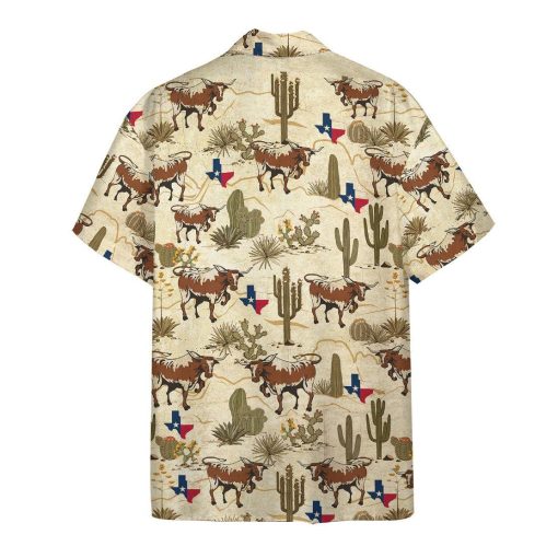 Gearhumans 3D Longhorn Texas Hawaii Shirt ZK1005213 Hawai Shirt
