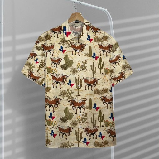Gearhumans 3D Longhorn Texas Hawaii Shirt ZK1005213 Hawai Shirt