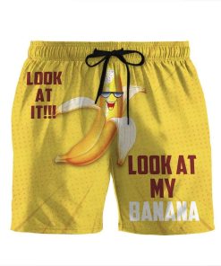 Gearhumans 3D Look at my banana Beach Shorts Swim Trunks GV030716 Men Shorts Men Shorts S