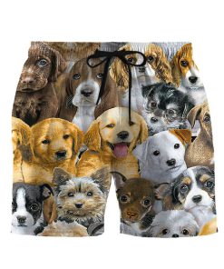Gearhumans 3D Lots Of Adorable Puppy Custom Shorts GS0605219 Men Shorts Men Shorts S 