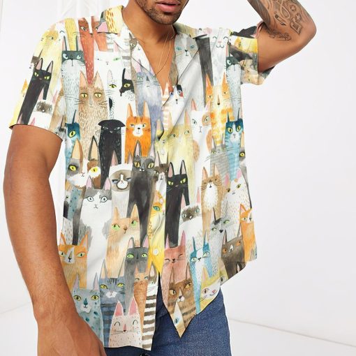 Gearhumans 3D Lots Of Colorful Cats Hawaii Shirt ZK12041 Hawai Shirt