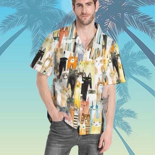 Gearhumans 3D Lots Of Colorful Cats Hawaii Shirt ZK12041 Hawai Shirt