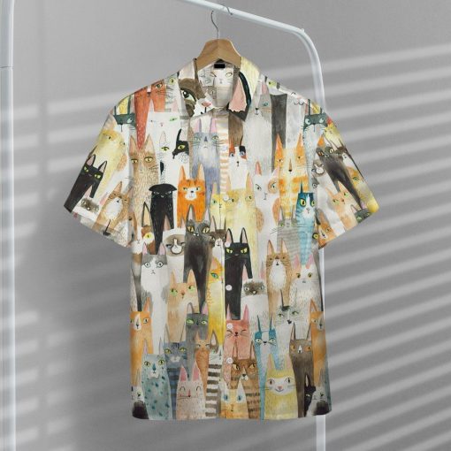 Gearhumans 3D Lots Of Colorful Cats Hawaii Shirt ZK12041 Hawai Shirt