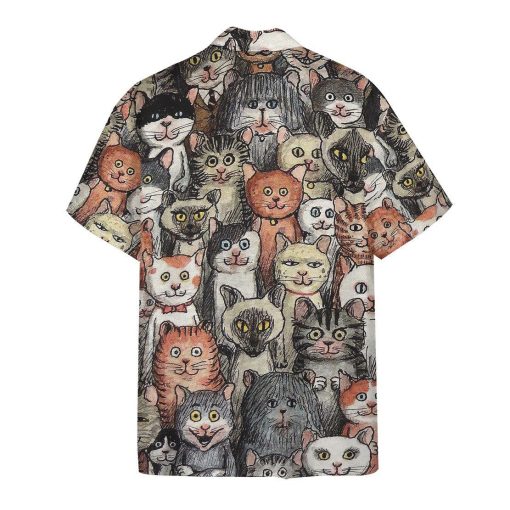 Gearhumans 3D Lots Of Dark Cats Hawaii T-shirt ZK12042 Hawai Shirt