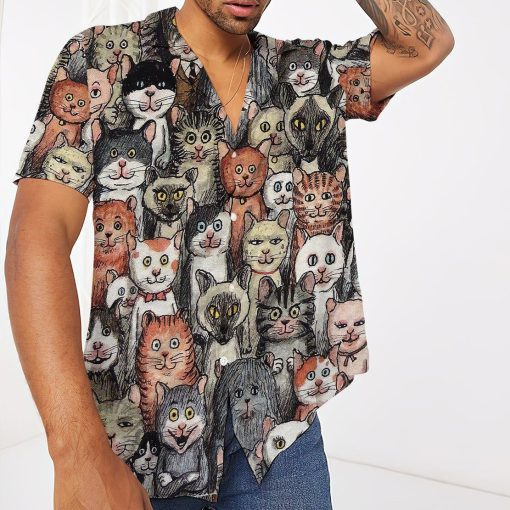 Gearhumans 3D Lots Of Dark Cats Hawaii T-shirt ZK12042 Hawai Shirt
