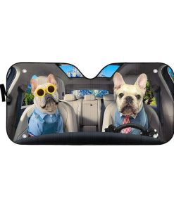 gearhumans 3D Love Bulldogs In Car Custom Car Auto Sunshade GV17064 Auto Sunshade 57''x27.5'' 