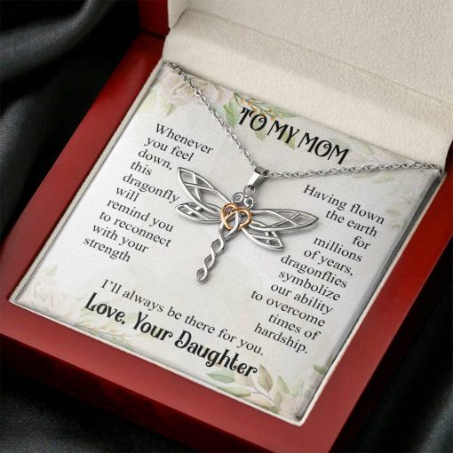 Gearhumans 3D Love Mom Happy Mothers Day Dragonfly Dream Necklace 10 Gearhumans 3D Love Mom Happy Mothers Day Dragonfly Dream Necklace GS2204213 ShineOn Fulfillment Mahogany Style Luxury Box
