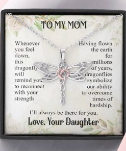 Gearhumans 3D Love Mom Happy Mothers Day Dragonfly Dream Necklace GS2204213 ShineOn Fulfillment Standard Box 
