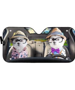 gearhumans 3D Love Terrier Dog Custom Car Auto Sunshade GV23067 Auto Sunshade 57''x27.5'' 