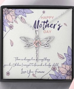 Gearhumans 3D Love You Mom Happy Mothers Day Dragonfly Dream Necklace GS2204217 ShineOn Fulfillment Standard Box 