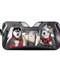 gearhumans 3D Lovely Husky Auto Sunshade GL25065 Auto Sunshade 57''x27.5'' 