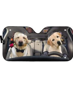 gearhumans 3D Lovely Retrever Puppy Auto Sunshade GL18061 Auto Sunshade 57''x27.5'' 