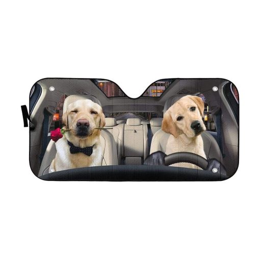 gearhumans 3D Lovely Retrever Puppy Auto Sunshade GL18061 Auto Sunshade 57''x27.5''