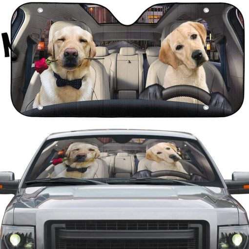 gearhumans 3D Lovely Retrever Puppy Auto Sunshade GL18061 Auto Sunshade