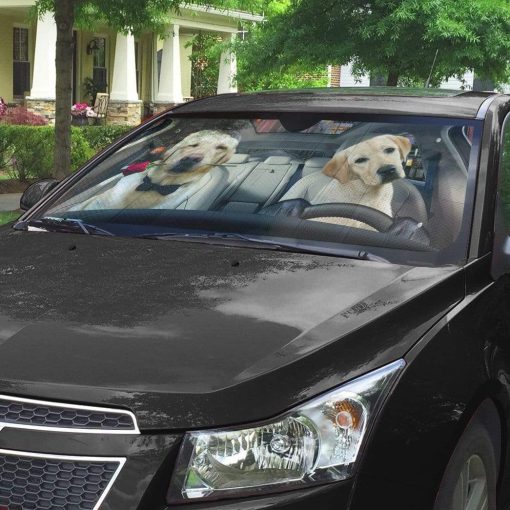 gearhumans 3D Lovely Retrever Puppy Auto Sunshade GL18061 Auto Sunshade