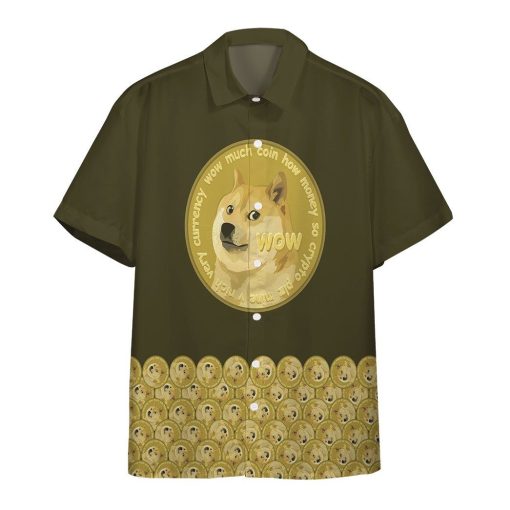 Gearhumans 3D Lucky Dogecoin Custom Hawaii Shirt GO18052122 Hawai Shirt Short Sleeve Shirt S