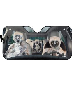 gearhumans 3D Madagascar Lemurs Custom Car Auto Sunshade GS210712 Auto Sunshade 57''x27.5'' 