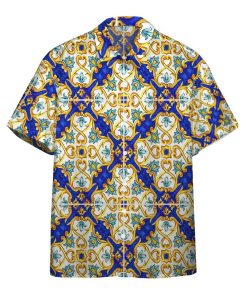 Gearhumans 3D Majolica Hawaii Shirt ZC13046 Hawai Shirt Short Sleeve Shirt S 