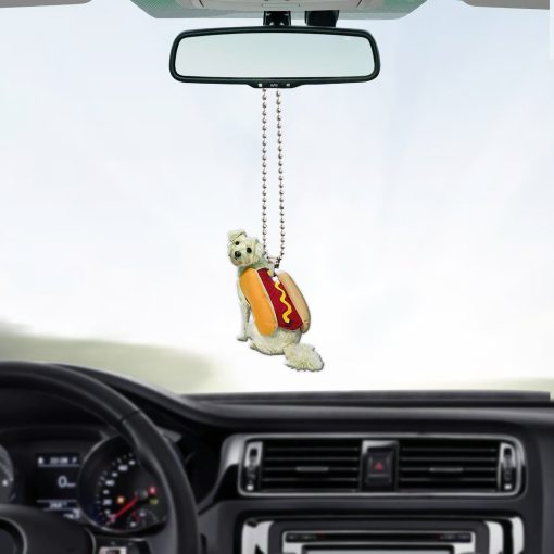 Gearhumans 3D Maltese Hotdoggo Custom Car Hanging GO26052114 Car Hanging