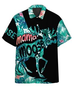 Gearhumans 3D Mama Moose Mother Day Hawaii Shirt ZZ01043 Hawai Shirt Short Sleeve Shirt S 