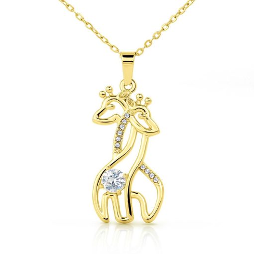 Gearhumans 3D Mama To Be Happy Mothers Day Graceful Love Giraffe Necklace GS2204214 ShineOn Fulfillment