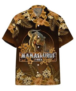 Gearhumans 3D Mamasaurus T Rex Dinosaur Mother Day Hawaii Shirt ZZ31031 Hawai Shirt Short Sleeve Shirt S 