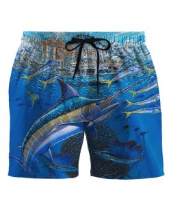 Gearhumans 3D Marlin In Blue Water Custom Men Shorts GS24062135 Men Shorts Men Shorts S 