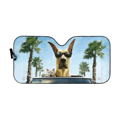 Gearhumans 3D Marmaduke Custom Car Auto Sunshade GO23042124 Auto Sunshade 57''x27.5''