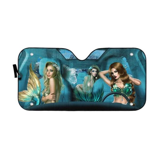 gearhumans 3D Mermaid Custom Car Auto Sunshade GL06087 Auto Sunshade 57''x27.5''
