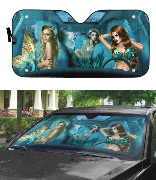 gearhumans 3D Mermaid Custom Car Auto Sunshade GL06087 Auto Sunshade