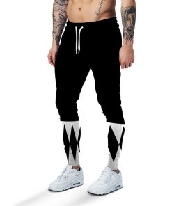 Gearhumans 3D Mighty Morphin Black Power Rangers Custom Sweatpants GW06048 Sweatpants Sweatpants S