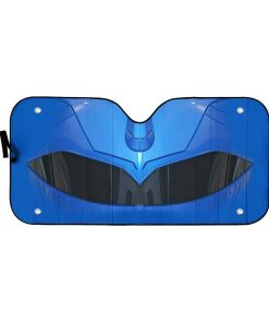 Gearhumans 3D Mighty Morphin Blue Power Ranger Helmet Custom Car Auto Sunshade GW16043 Auto Sunshade 57''x27.5'' 