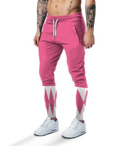 Gearhumans 3D Mighty Morphin Pink Power Rangers Custom Sweatpants GW06045 Sweatpants Sweatpants S